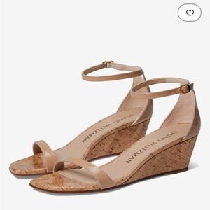 Stuart Weitzman Nudistcurve 50 Ankle Strap Wedge Sandals, Size 36/5.5 NEW in Box